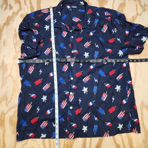 City Streets‎ Patriotic Popsicles Allover Shirt Mens XL Button Up Short Sleeve - Picture 6 of 6